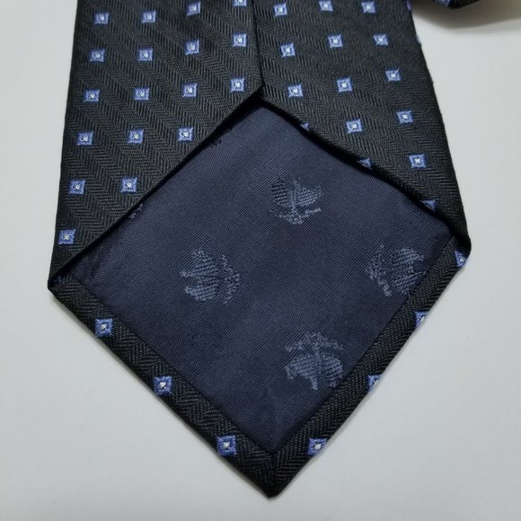 Brooks Brothers 346 Neck Tie - Black W/Blue Square - Picture 6 of 8